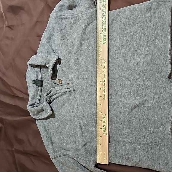 Wild Fable Gray Cropped Polo Collar 2 Button Lightweight Sweatshirt Size M - Picture 4 of 6